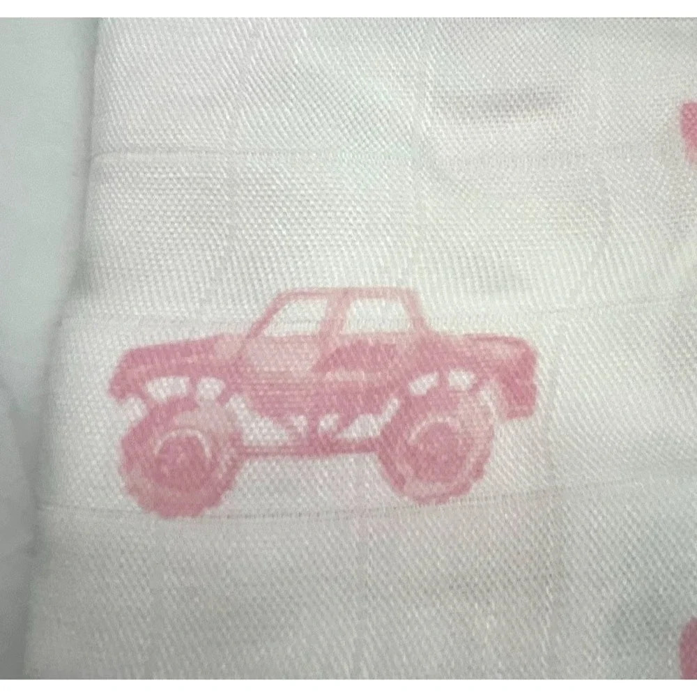 Newcastle Bamboo Baby Girl Pink‎ Monster Truck Security Blanket Lovey Set Satin